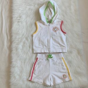 Athletic Works Kids Set - White with Green, Yellow, Red Trim